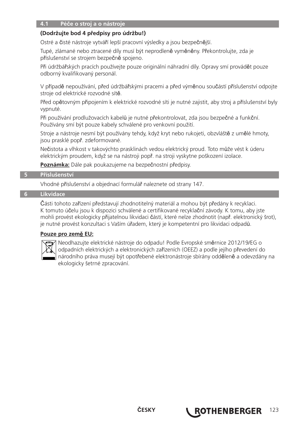 ROTHENBERGER ROWELD P160-630B Plus Professional User Manual | Page 125 / 152