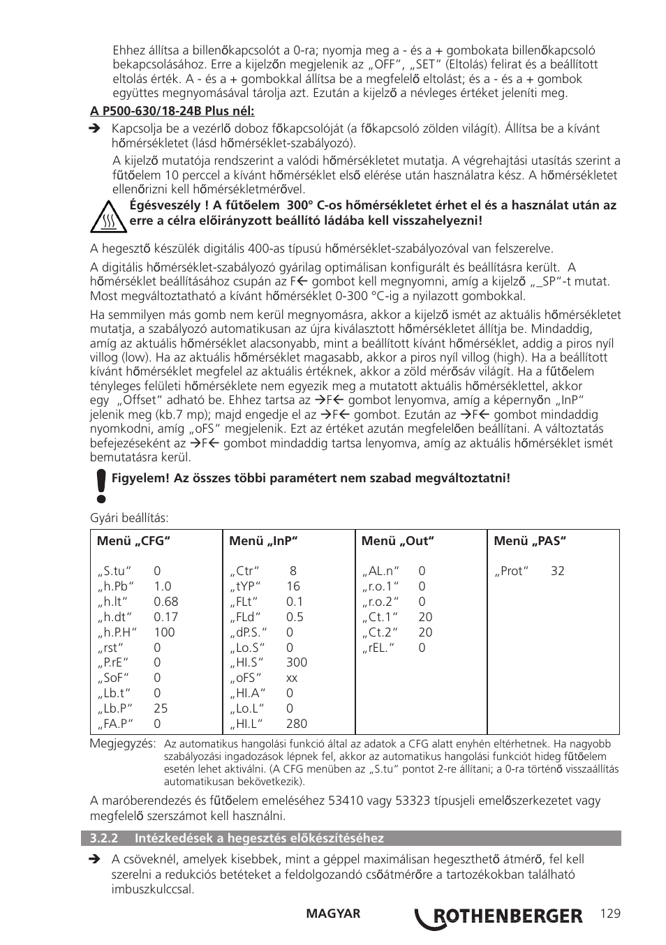 ROTHENBERGER ROWELD P160-630B Plus Professional User Manual | Page 131 / 152