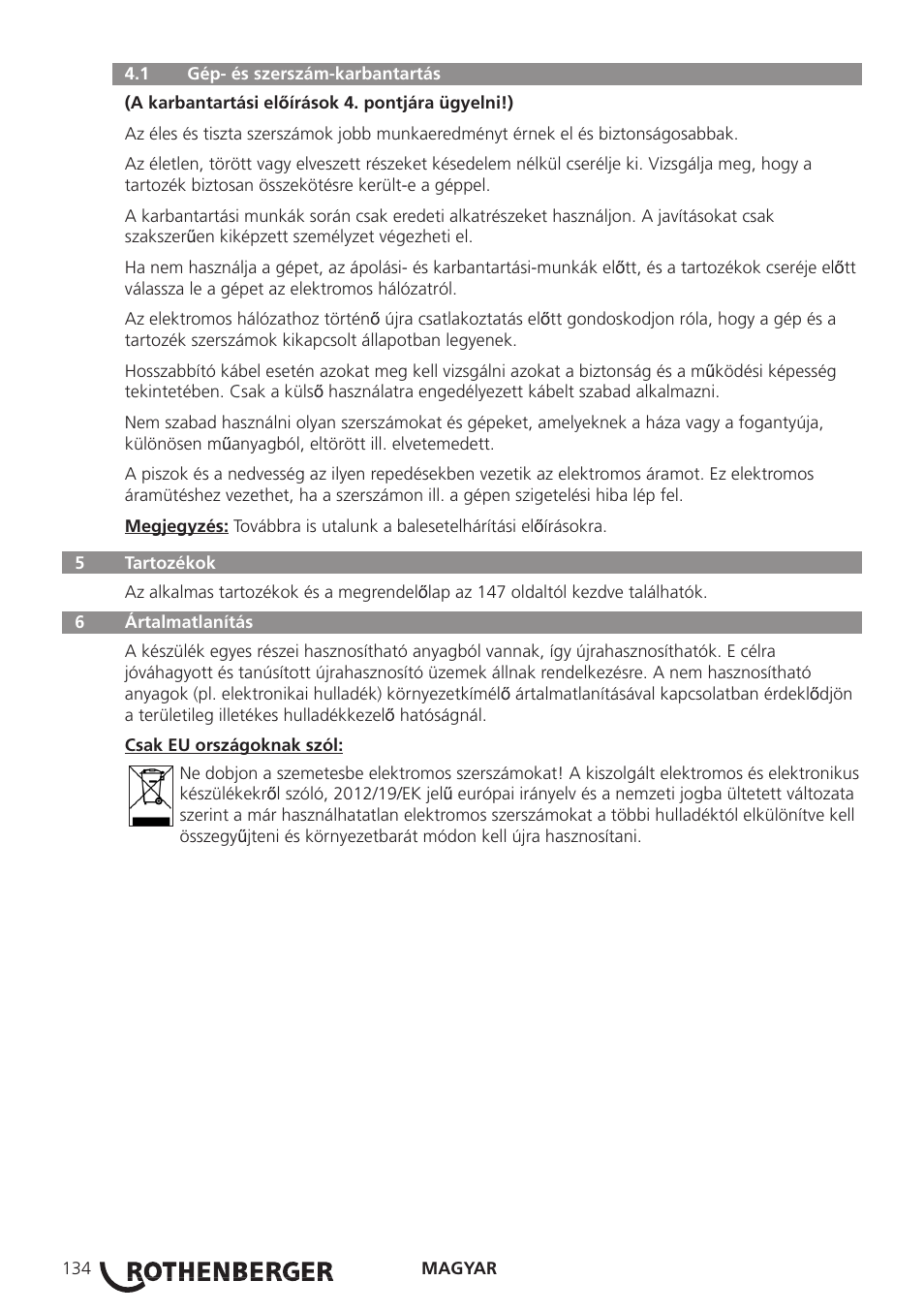 ROTHENBERGER ROWELD P160-630B Plus Professional User Manual | Page 136 / 152