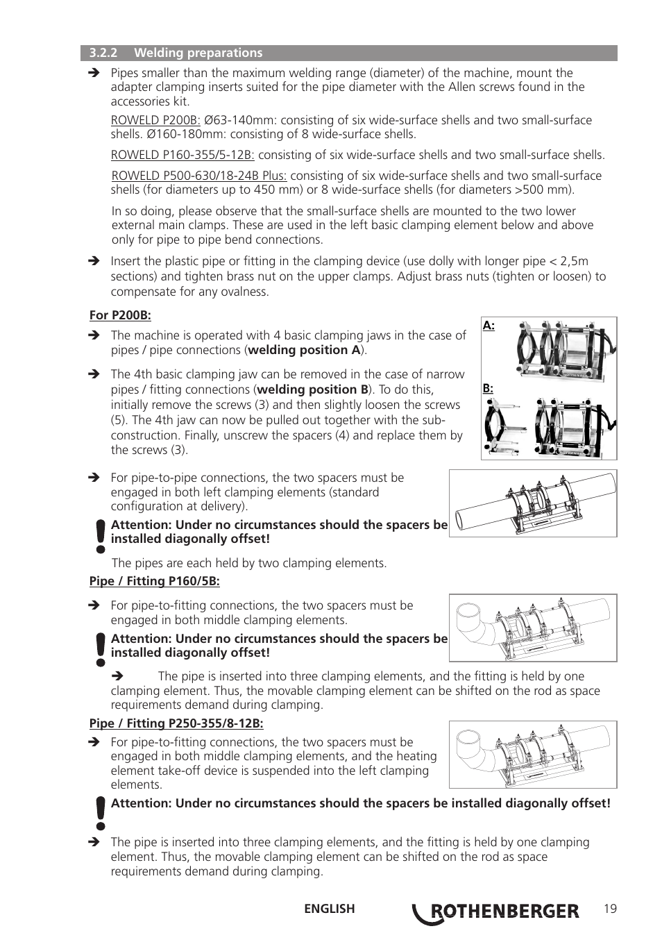 ROTHENBERGER ROWELD P160-630B Plus Professional User Manual | Page 21 / 152