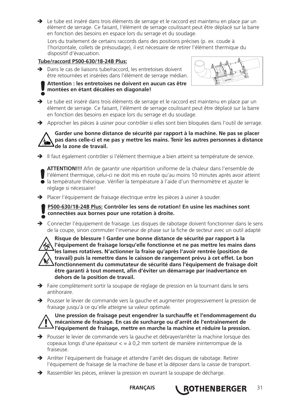 ROTHENBERGER ROWELD P160-630B Plus Professional User Manual | Page 33 / 152