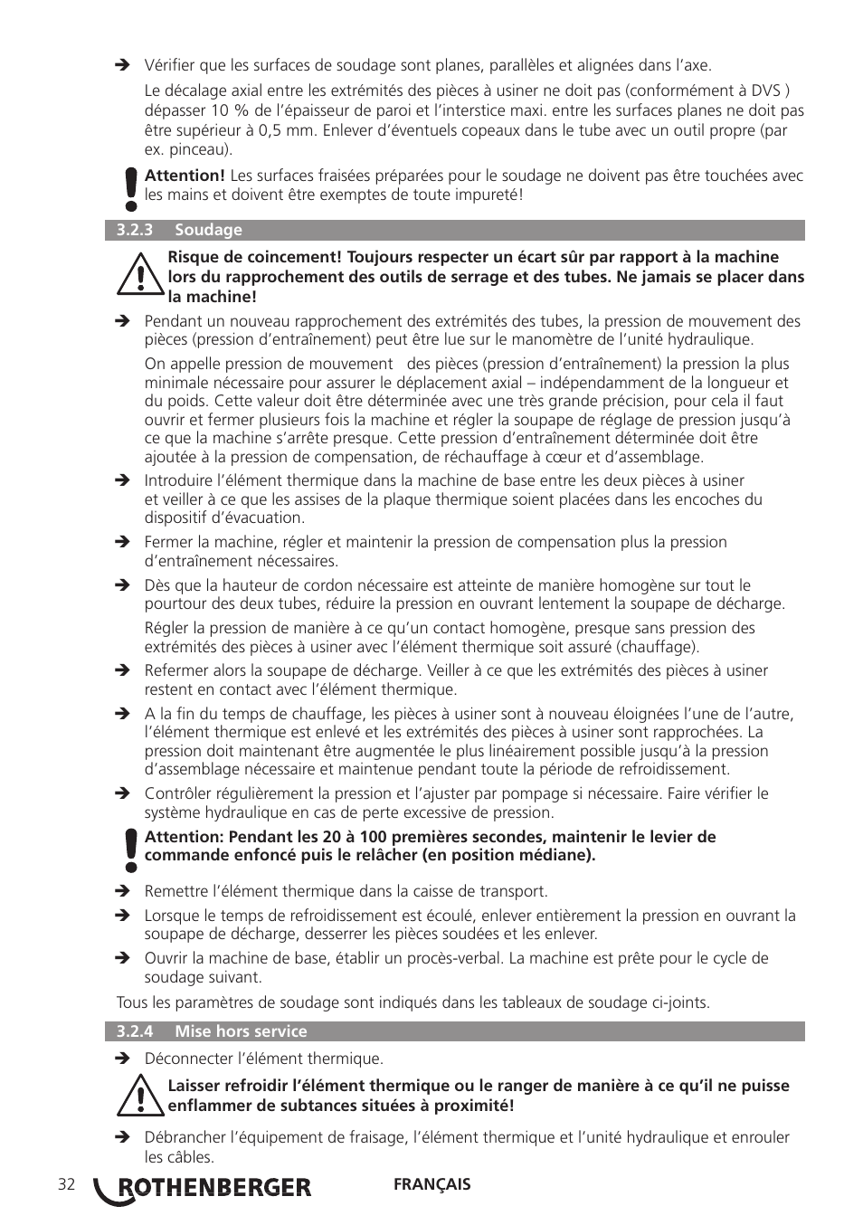 ROTHENBERGER ROWELD P160-630B Plus Professional User Manual | Page 34 / 152