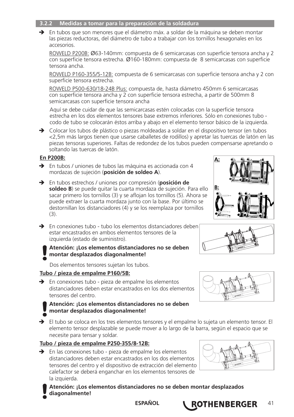 ROTHENBERGER ROWELD P160-630B Plus Professional User Manual | Page 43 / 152