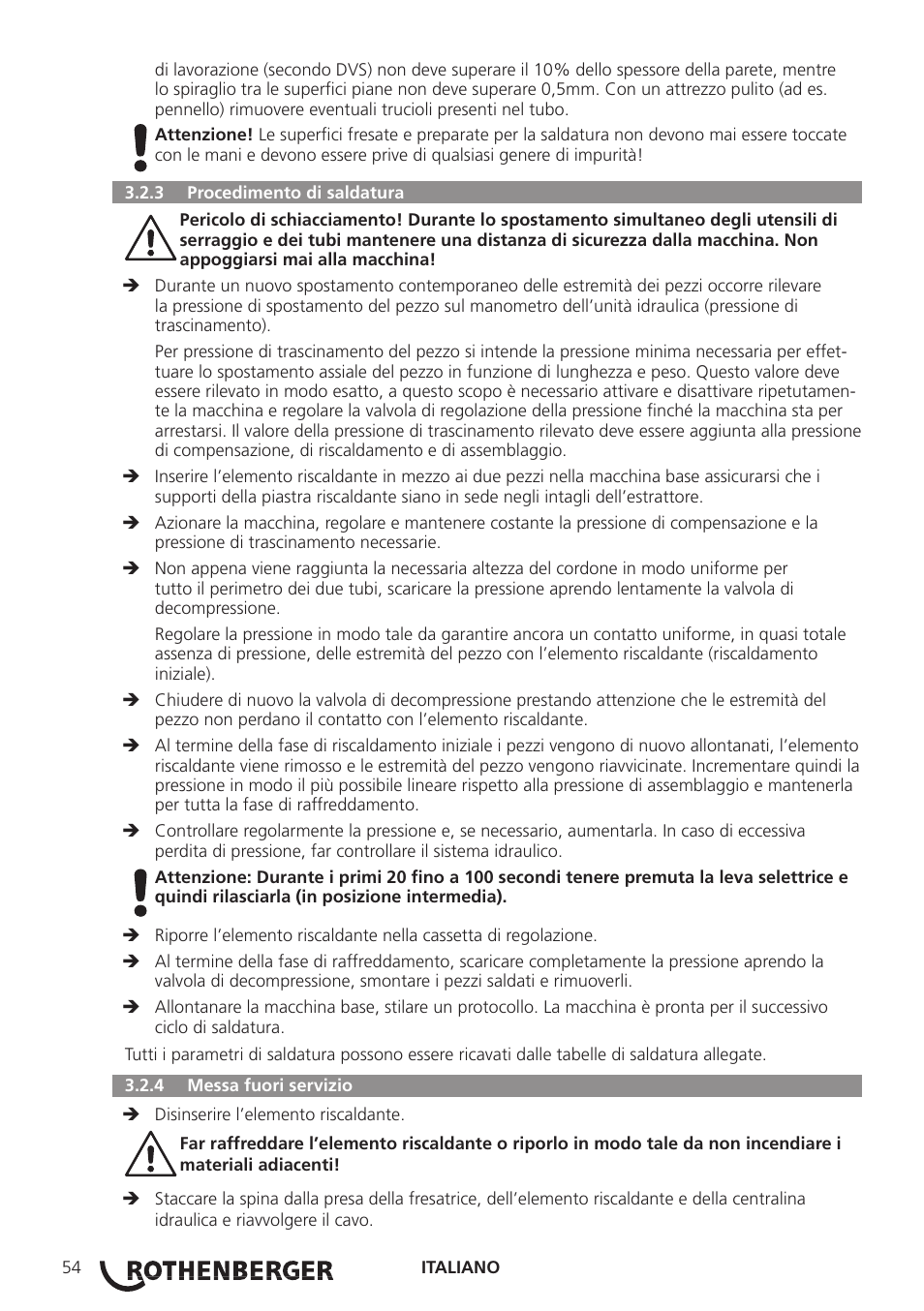 ROTHENBERGER ROWELD P160-630B Plus Professional User Manual | Page 56 / 152