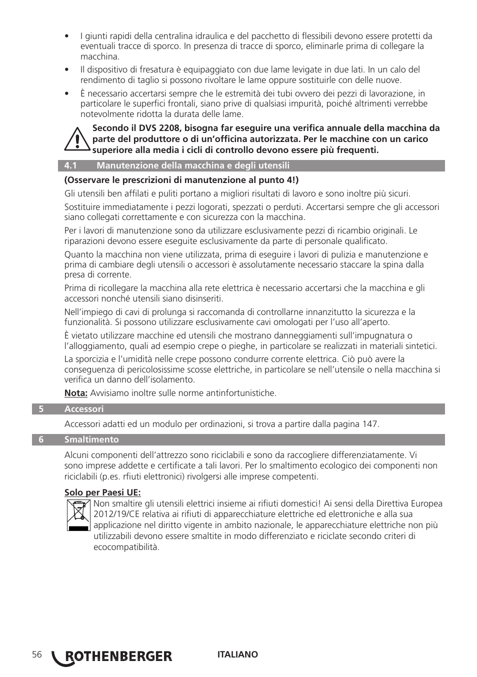 ROTHENBERGER ROWELD P160-630B Plus Professional User Manual | Page 58 / 152