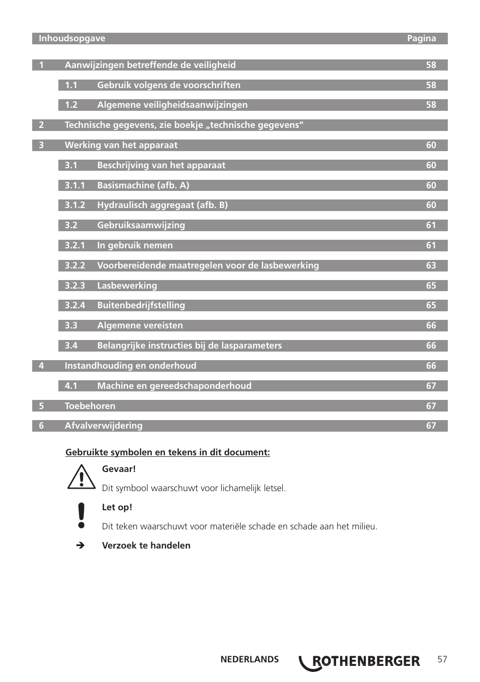 ROTHENBERGER ROWELD P160-630B Plus Professional User Manual | Page 59 / 152