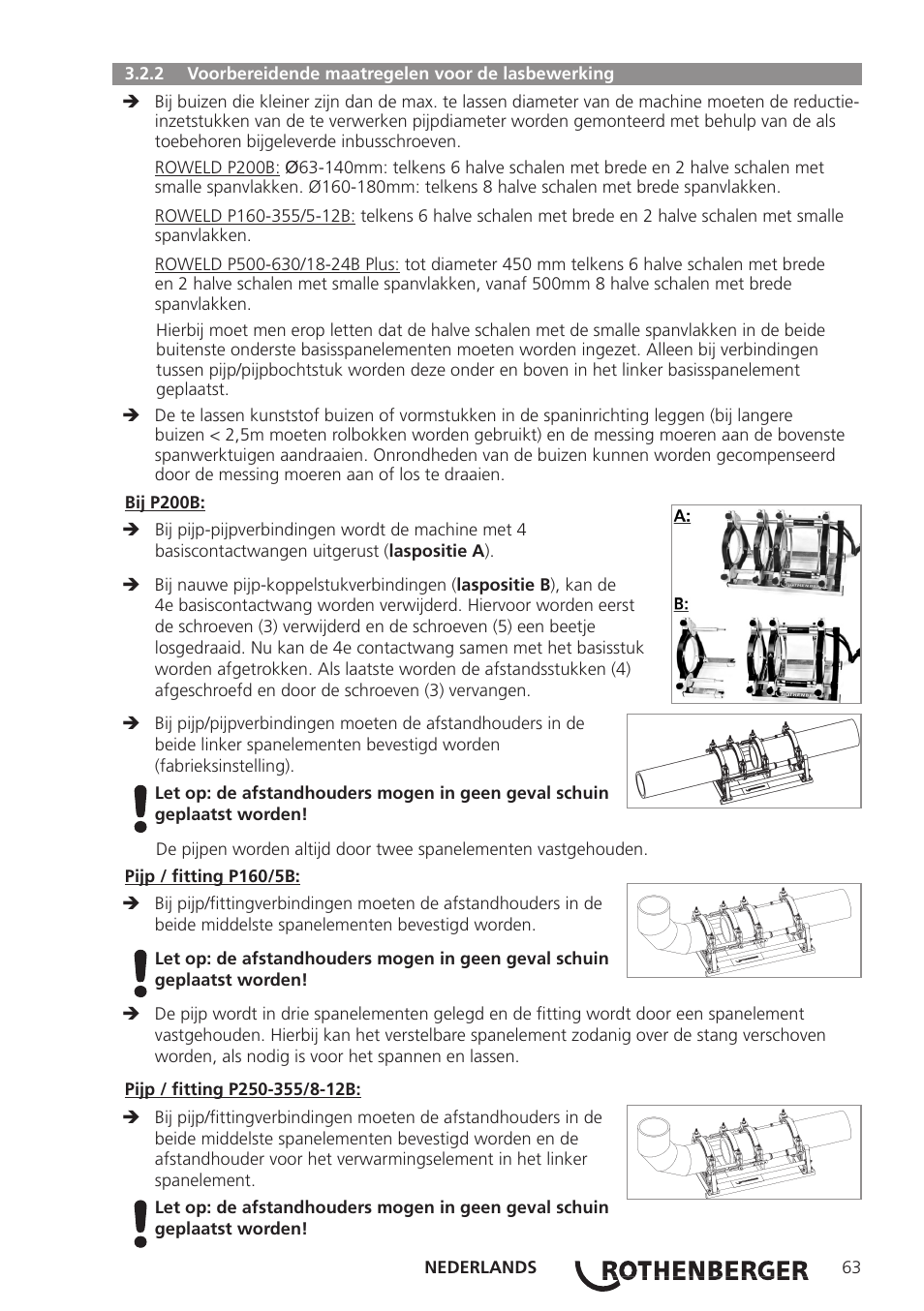 ROTHENBERGER ROWELD P160-630B Plus Professional User Manual | Page 65 / 152