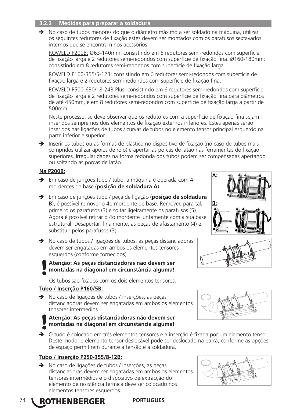 ROTHENBERGER ROWELD P160-630B Plus Professional User Manual | Page 76 / 152