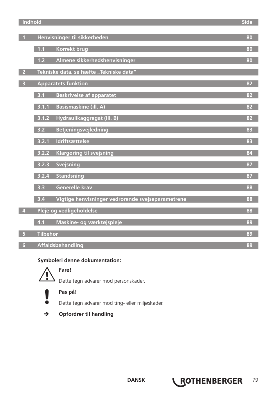 ROTHENBERGER ROWELD P160-630B Plus Professional User Manual | Page 81 / 152