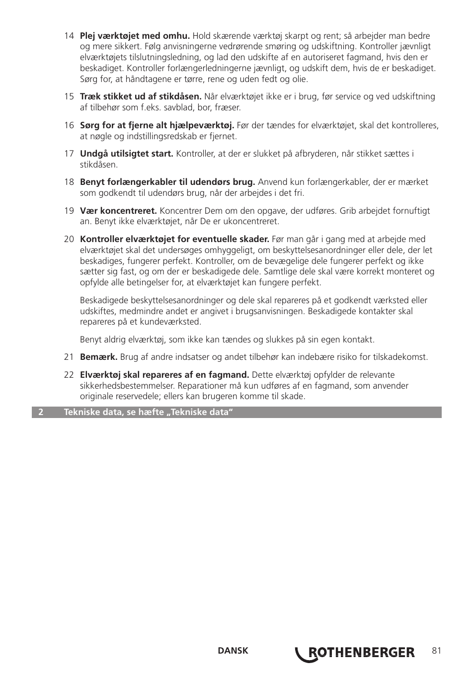 ROTHENBERGER ROWELD P160-630B Plus Professional User Manual | Page 83 / 152