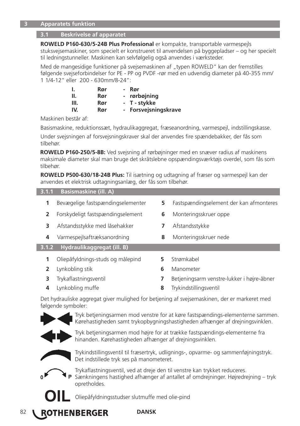 ROTHENBERGER ROWELD P160-630B Plus Professional User Manual | Page 84 / 152