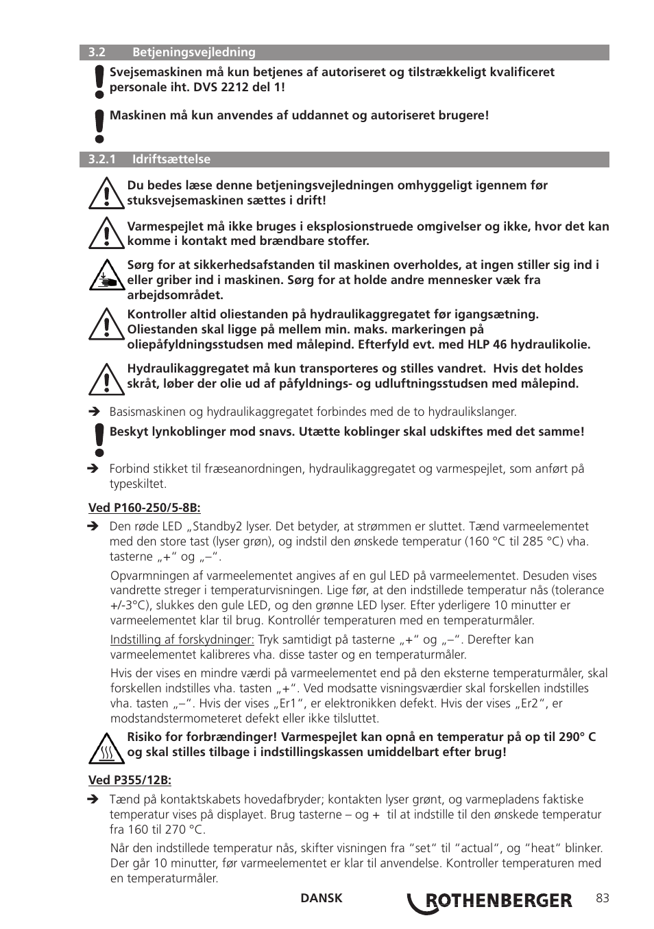 ROTHENBERGER ROWELD P160-630B Plus Professional User Manual | Page 85 / 152