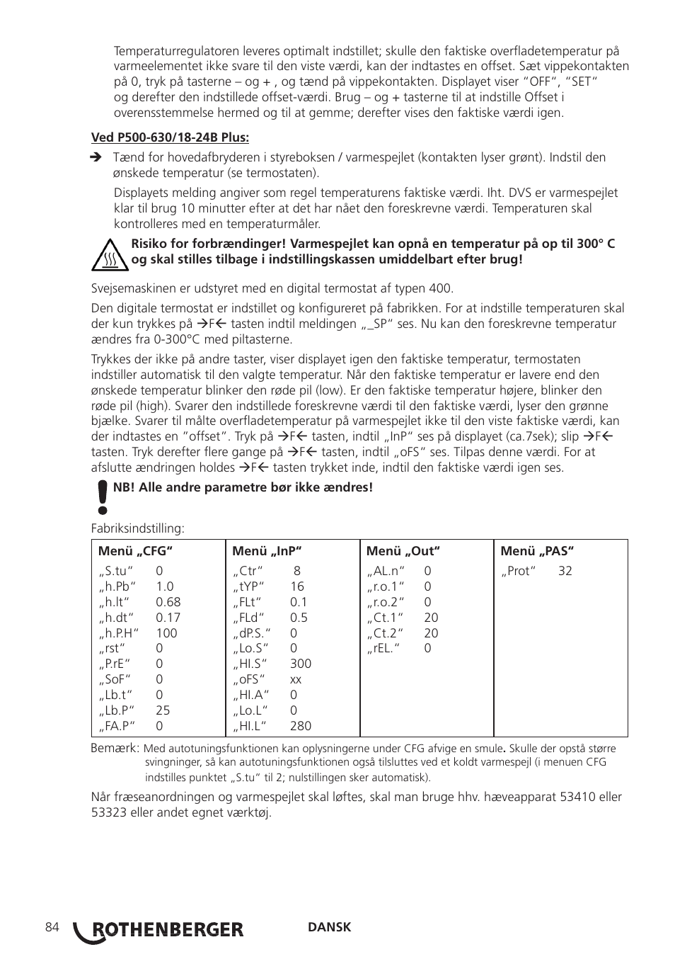 ROTHENBERGER ROWELD P160-630B Plus Professional User Manual | Page 86 / 152