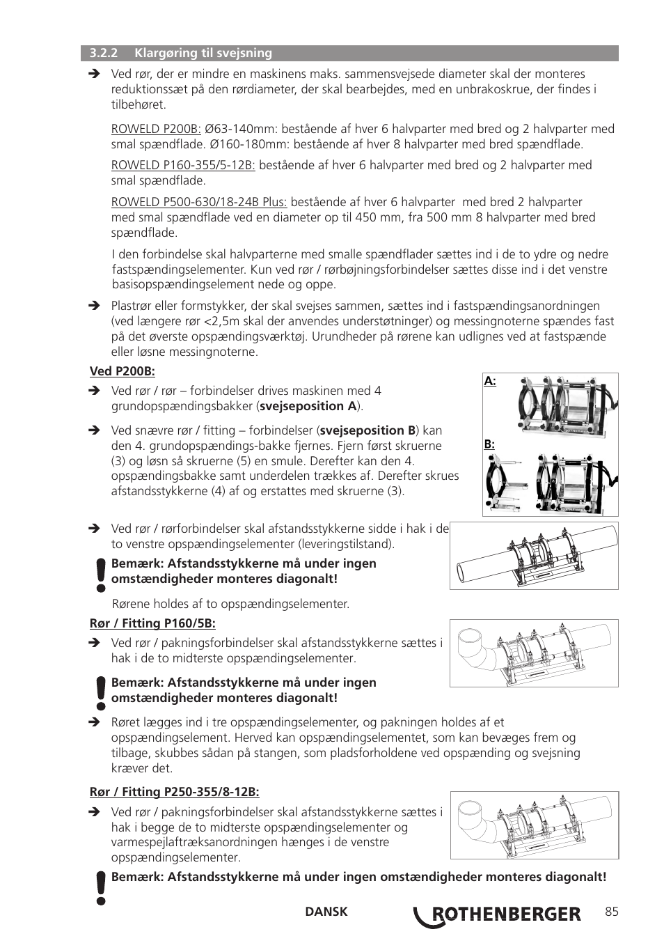 ROTHENBERGER ROWELD P160-630B Plus Professional User Manual | Page 87 / 152