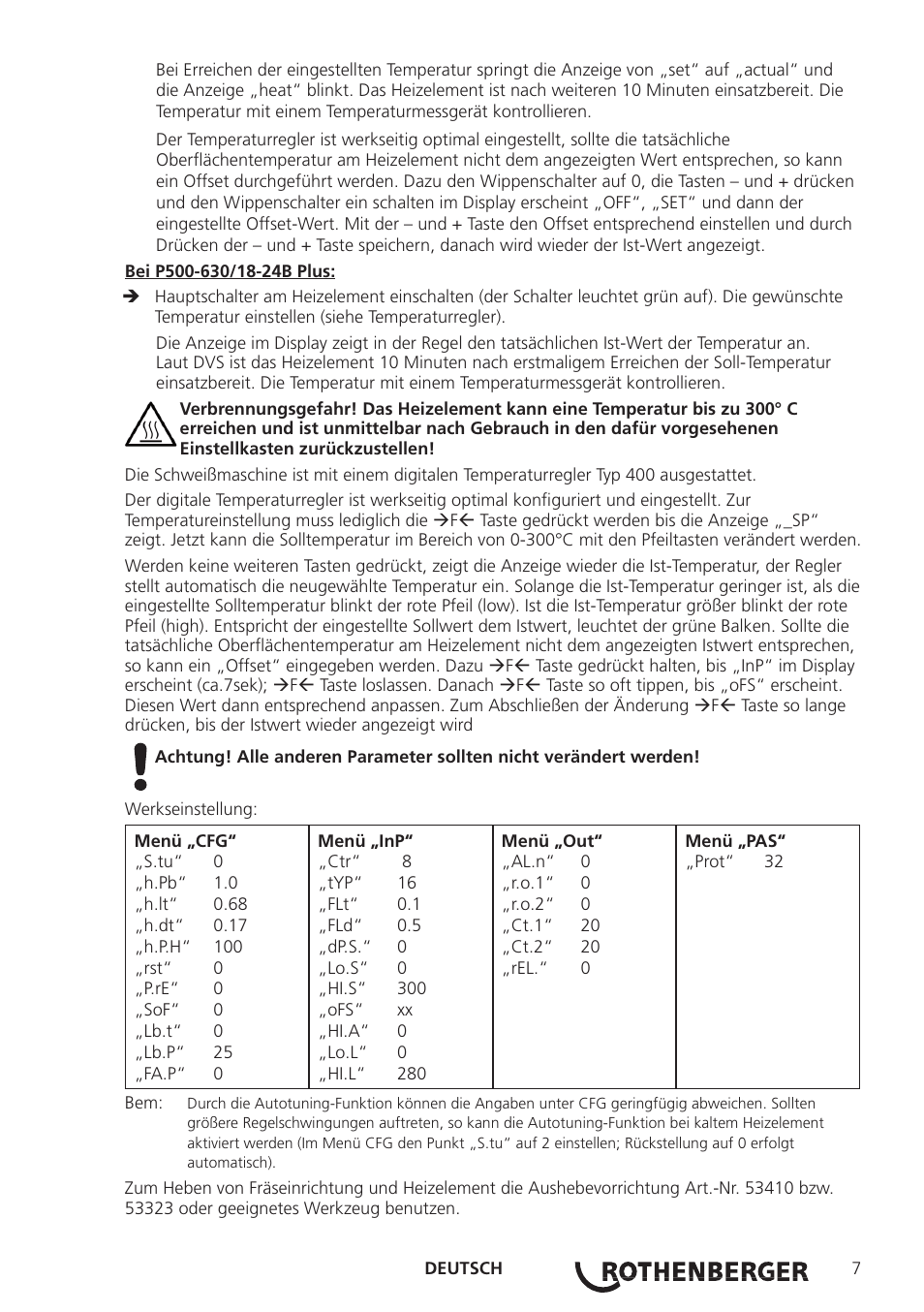 ROTHENBERGER ROWELD P160-630B Plus Professional User Manual | Page 9 / 152