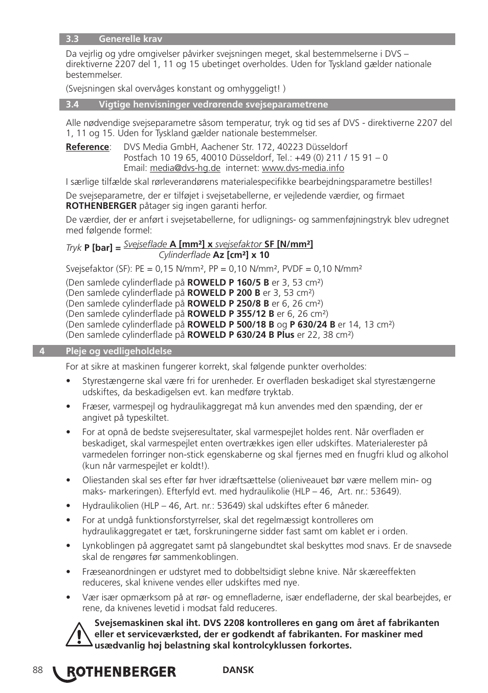 ROTHENBERGER ROWELD P160-630B Plus Professional User Manual | Page 90 / 152