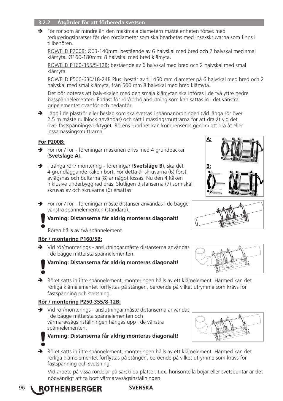 ROTHENBERGER ROWELD P160-630B Plus Professional User Manual | Page 98 / 152