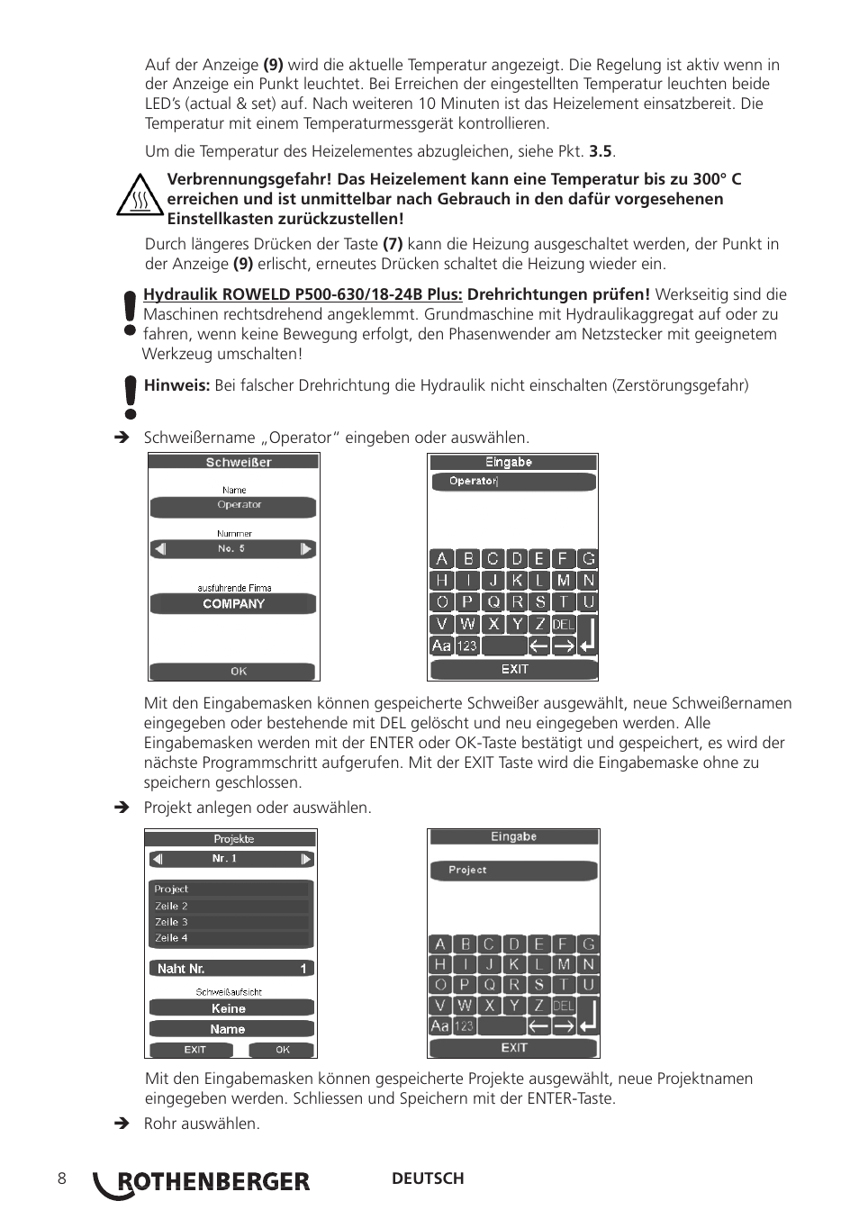 ROTHENBERGER ROWELD P250-630 B Plus Premium CNC User Manual | Page 10 / 456