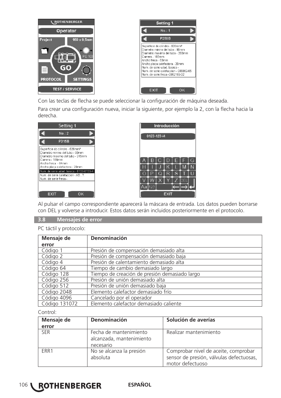 ROTHENBERGER ROWELD P250-630 B Plus Premium CNC User Manual | Page 108 / 456