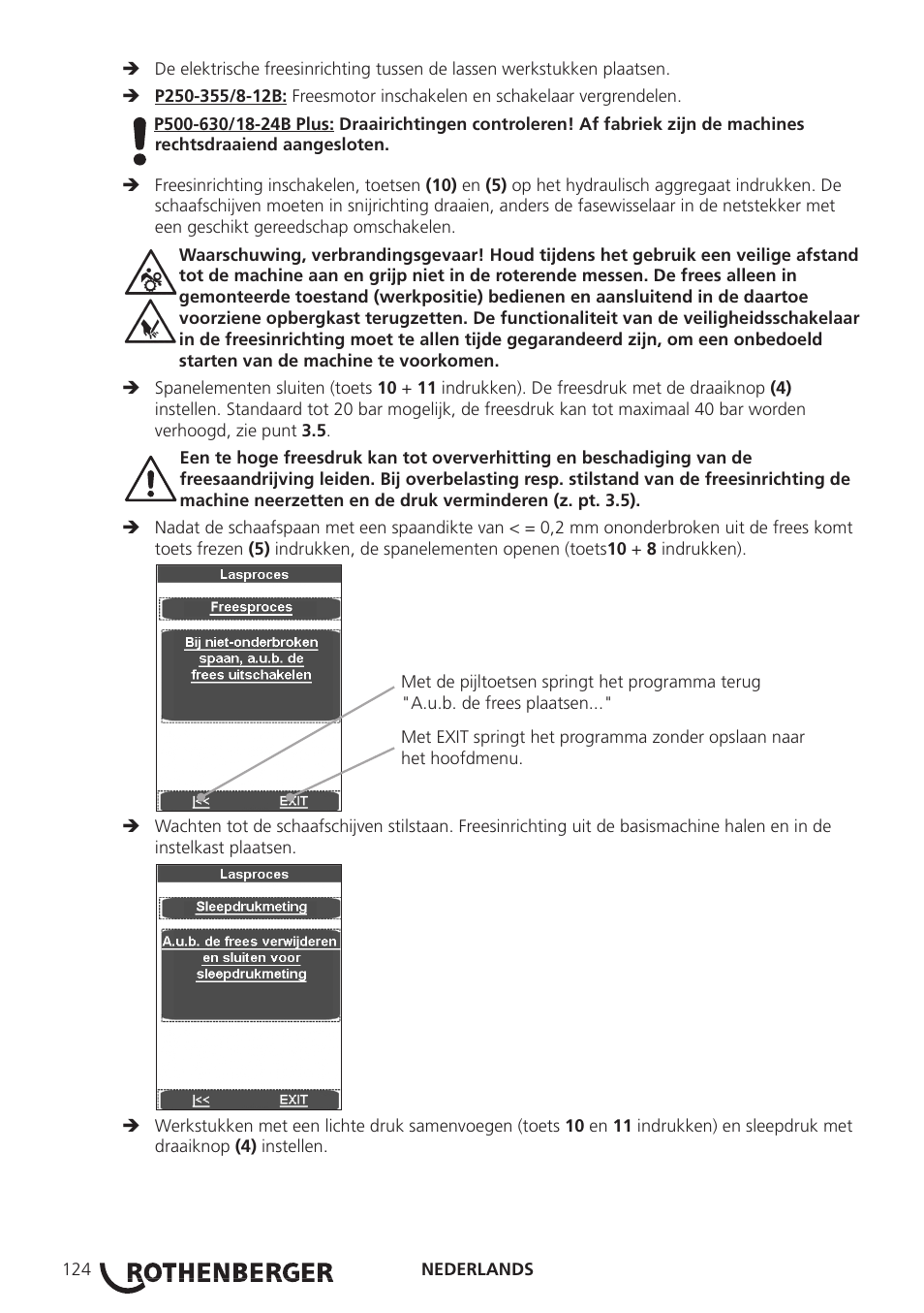 ROTHENBERGER ROWELD P250-630 B Plus Premium CNC User Manual | Page 126 / 456