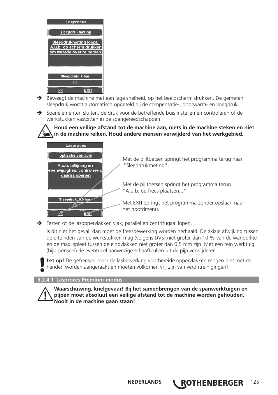 ROTHENBERGER ROWELD P250-630 B Plus Premium CNC User Manual | Page 127 / 456