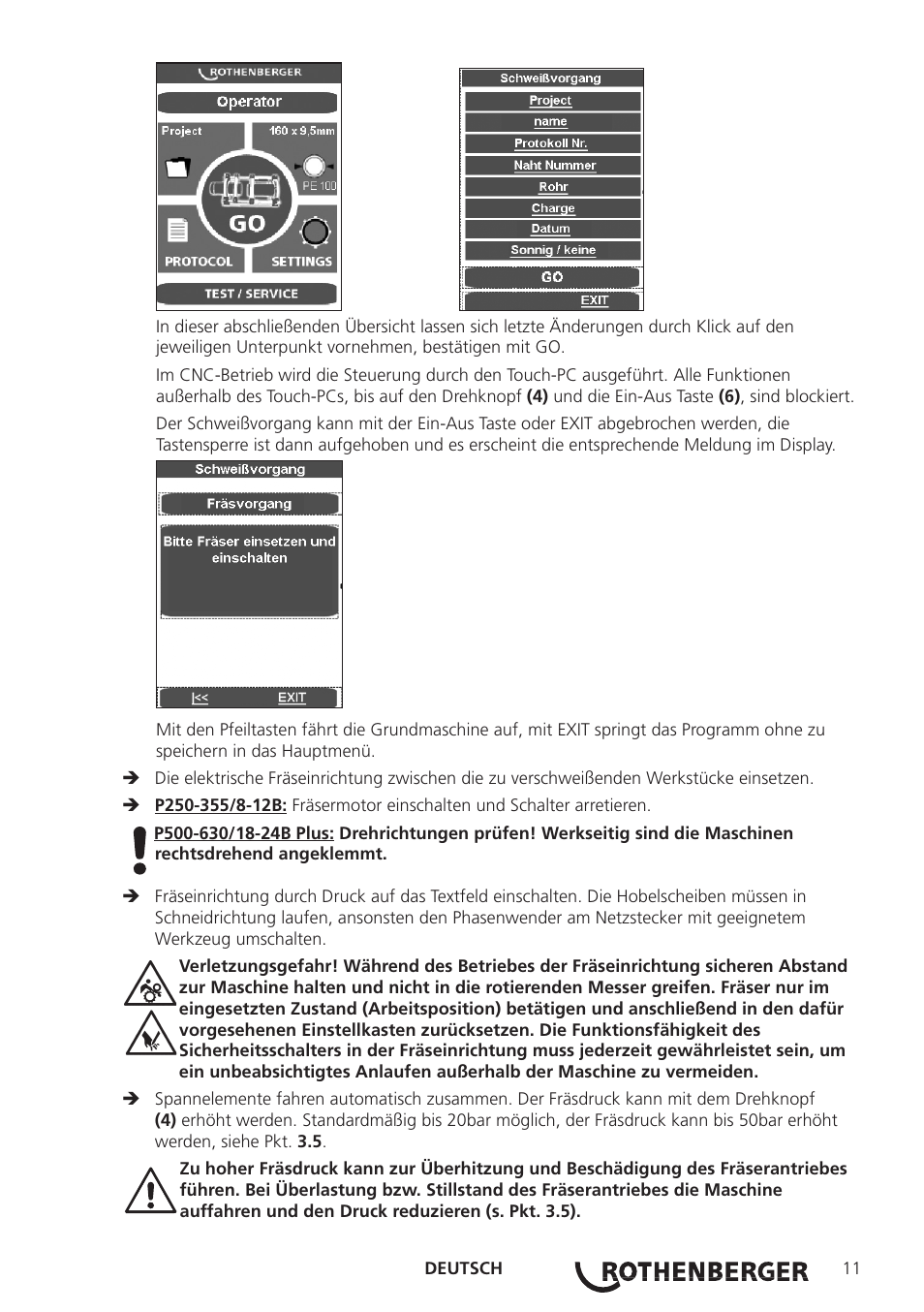 ROTHENBERGER ROWELD P250-630 B Plus Premium CNC User Manual | Page 13 / 456