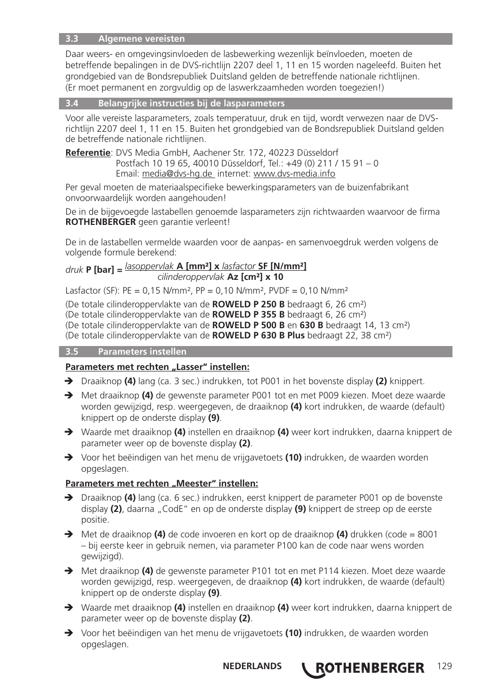 ROTHENBERGER ROWELD P250-630 B Plus Premium CNC User Manual | Page 131 / 456