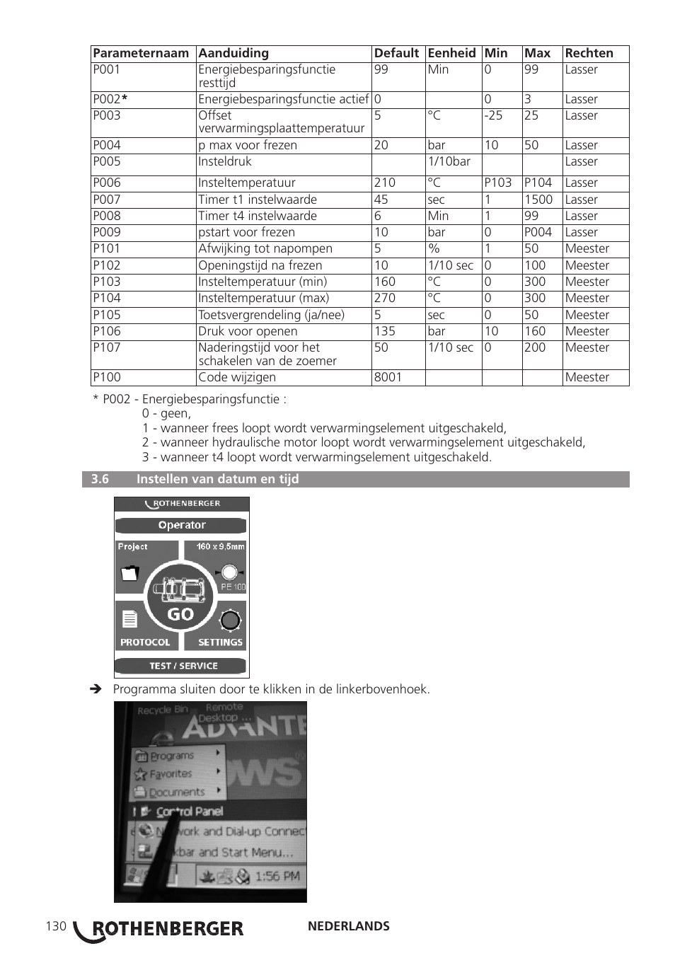 ROTHENBERGER ROWELD P250-630 B Plus Premium CNC User Manual | Page 132 / 456