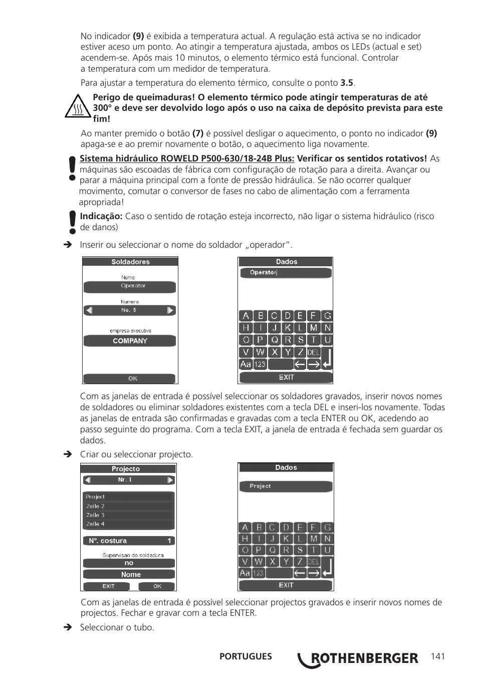 ROTHENBERGER ROWELD P250-630 B Plus Premium CNC User Manual | Page 143 / 456