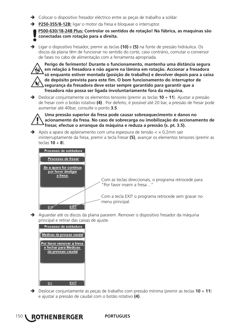 ROTHENBERGER ROWELD P250-630 B Plus Premium CNC User Manual | Page 152 / 456