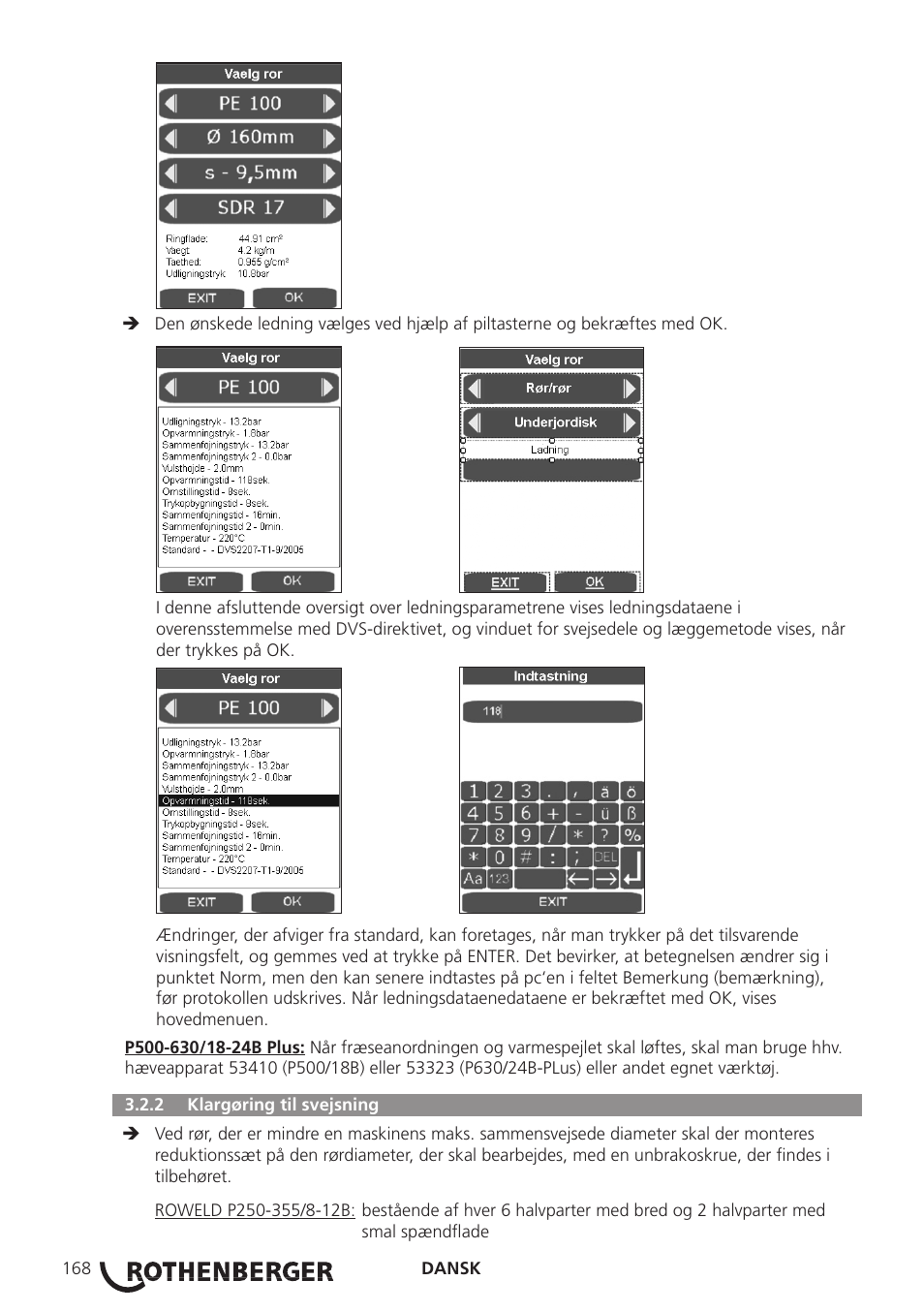 ROTHENBERGER ROWELD P250-630 B Plus Premium CNC User Manual | Page 170 / 456