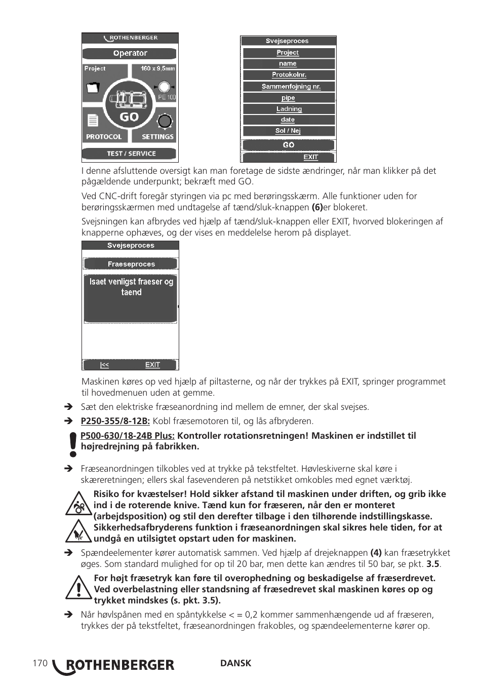 ROTHENBERGER ROWELD P250-630 B Plus Premium CNC User Manual | Page 172 / 456