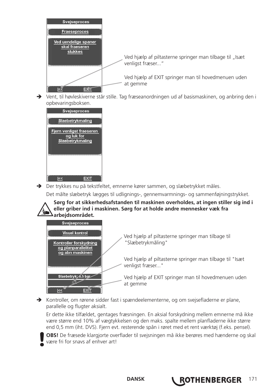 ROTHENBERGER ROWELD P250-630 B Plus Premium CNC User Manual | Page 173 / 456