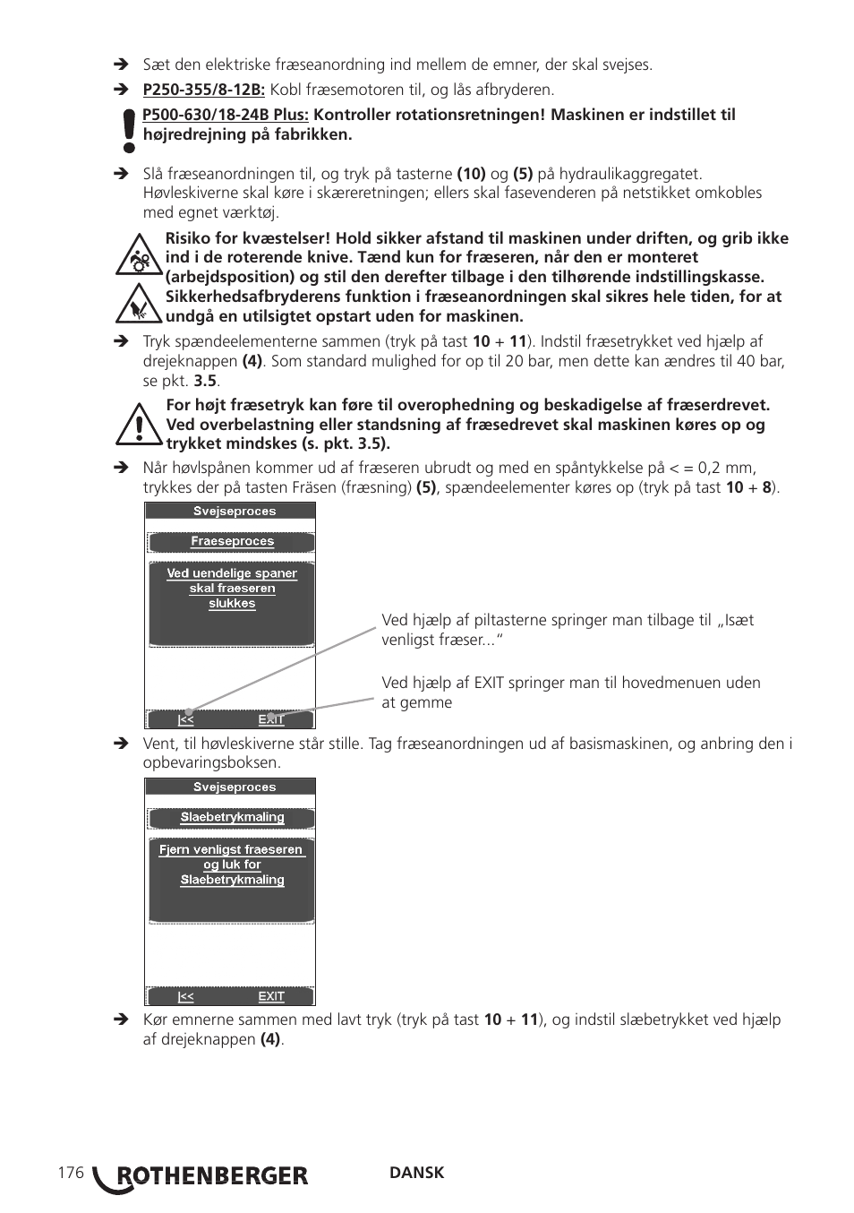 ROTHENBERGER ROWELD P250-630 B Plus Premium CNC User Manual | Page 178 / 456