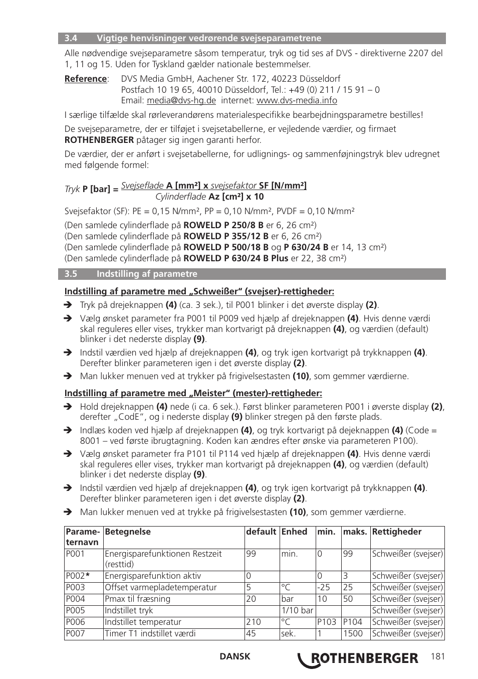 ROTHENBERGER ROWELD P250-630 B Plus Premium CNC User Manual | Page 183 / 456