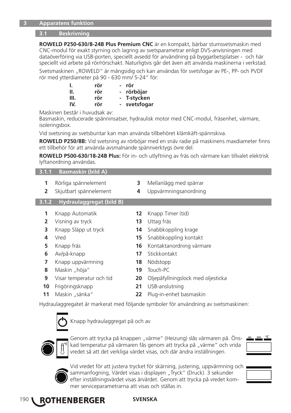 ROTHENBERGER ROWELD P250-630 B Plus Premium CNC User Manual | Page 192 / 456