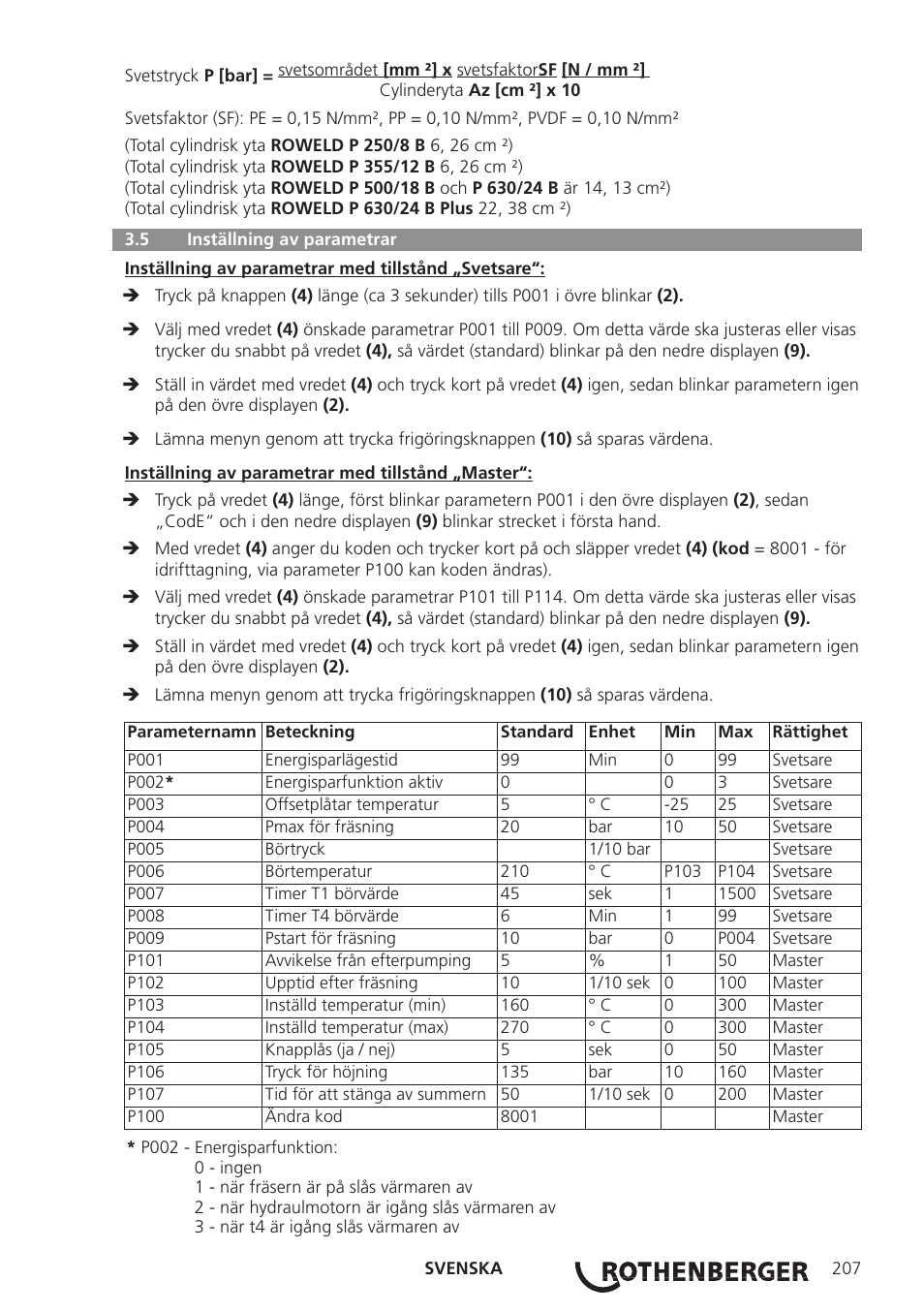 ROTHENBERGER ROWELD P250-630 B Plus Premium CNC User Manual | Page 209 / 456