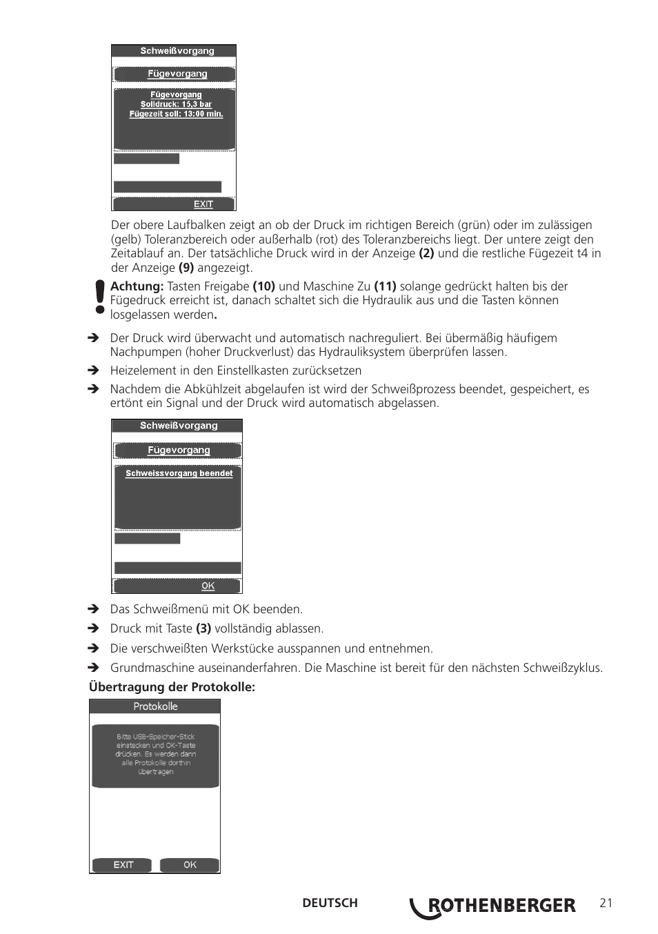 ROTHENBERGER ROWELD P250-630 B Plus Premium CNC User Manual | Page 23 / 456