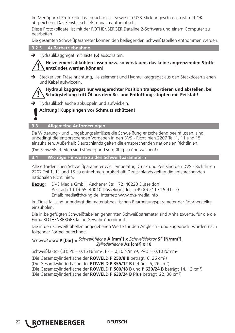 ROTHENBERGER ROWELD P250-630 B Plus Premium CNC User Manual | Page 24 / 456