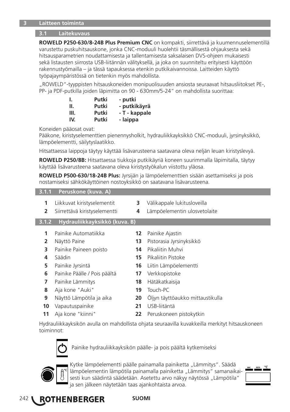 ROTHENBERGER ROWELD P250-630 B Plus Premium CNC User Manual | Page 244 / 456