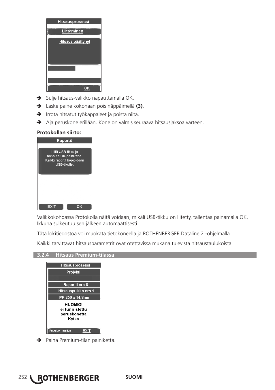 ROTHENBERGER ROWELD P250-630 B Plus Premium CNC User Manual | Page 254 / 456