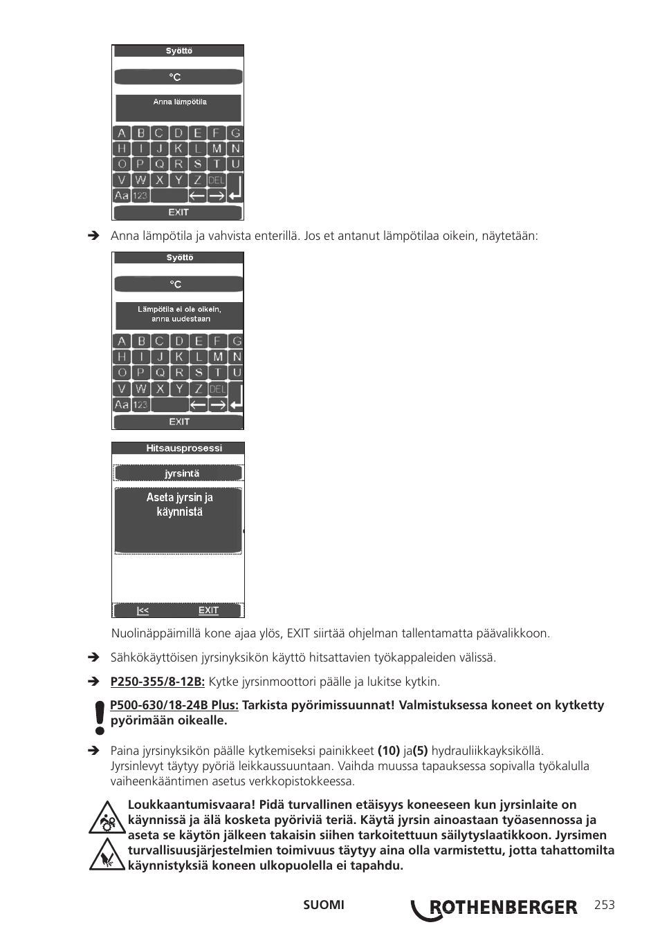 ROTHENBERGER ROWELD P250-630 B Plus Premium CNC User Manual | Page 255 / 456