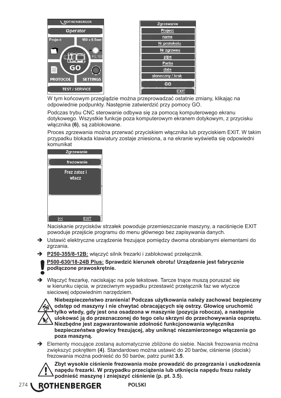 ROTHENBERGER ROWELD P250-630 B Plus Premium CNC User Manual | Page 276 / 456