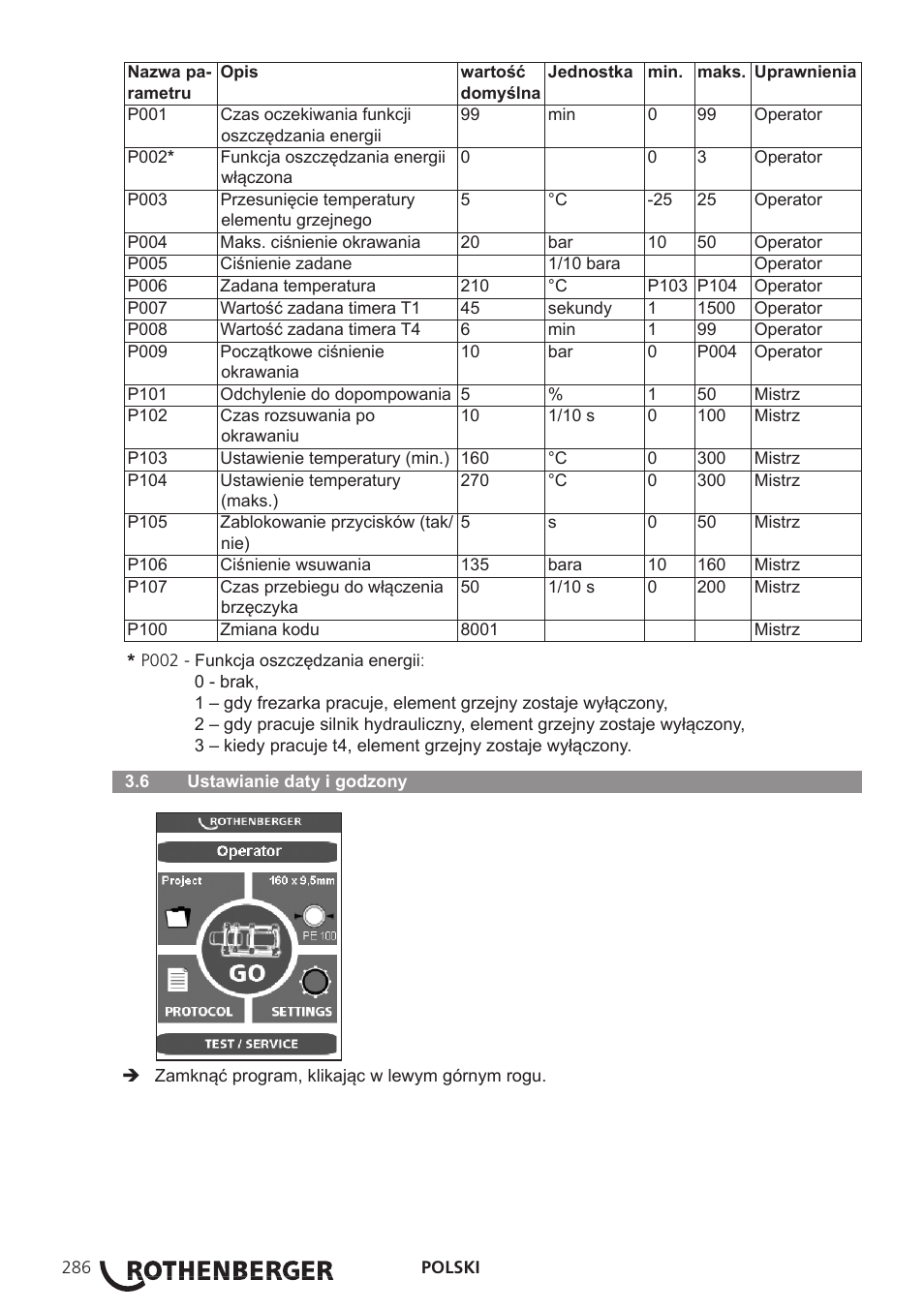 ROTHENBERGER ROWELD P250-630 B Plus Premium CNC User Manual | Page 288 / 456