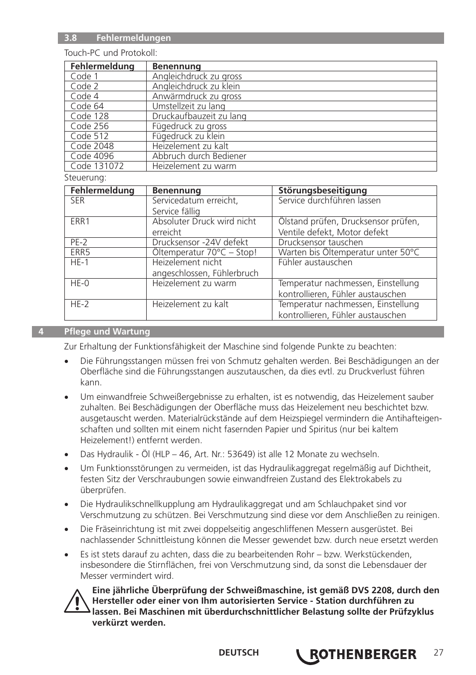 ROTHENBERGER ROWELD P250-630 B Plus Premium CNC User Manual | Page 29 / 456