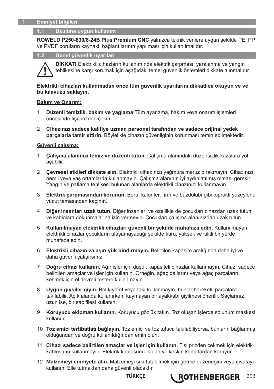 ROTHENBERGER ROWELD P250-630 B Plus Premium CNC User Manual | Page 295 / 456