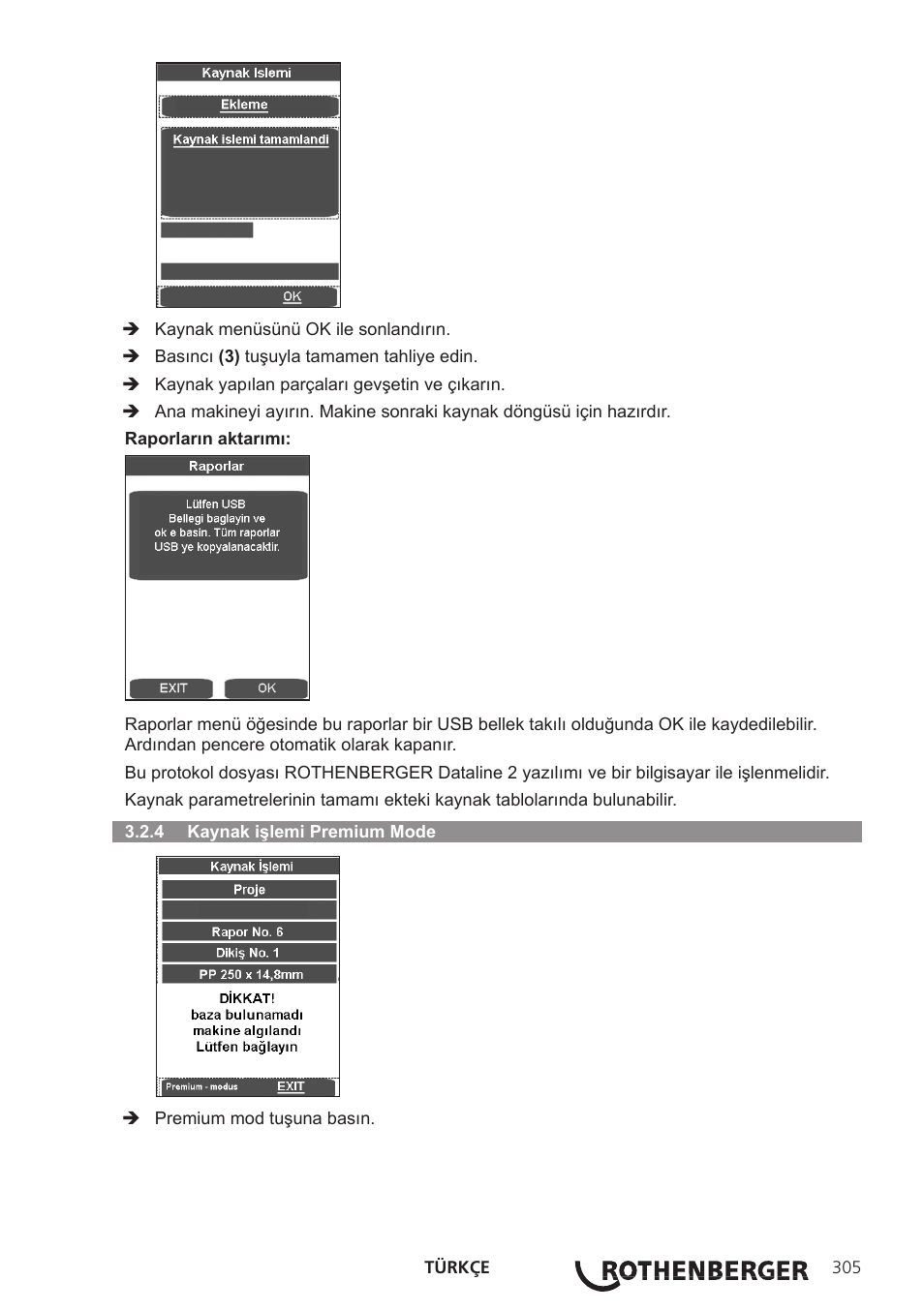 ROTHENBERGER ROWELD P250-630 B Plus Premium CNC User Manual | Page 307 / 456