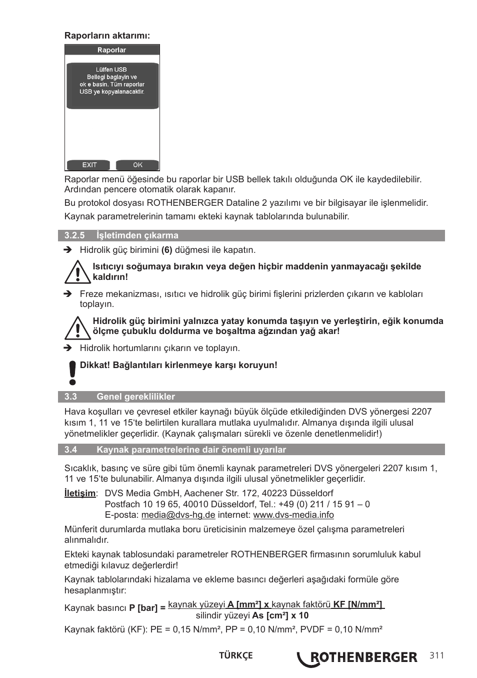 ROTHENBERGER ROWELD P250-630 B Plus Premium CNC User Manual | Page 313 / 456