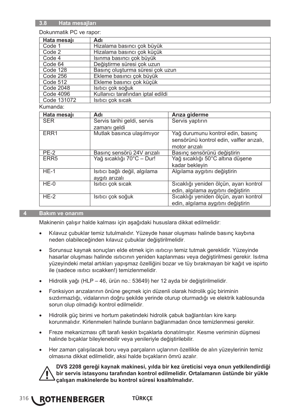 ROTHENBERGER ROWELD P250-630 B Plus Premium CNC User Manual | Page 318 / 456