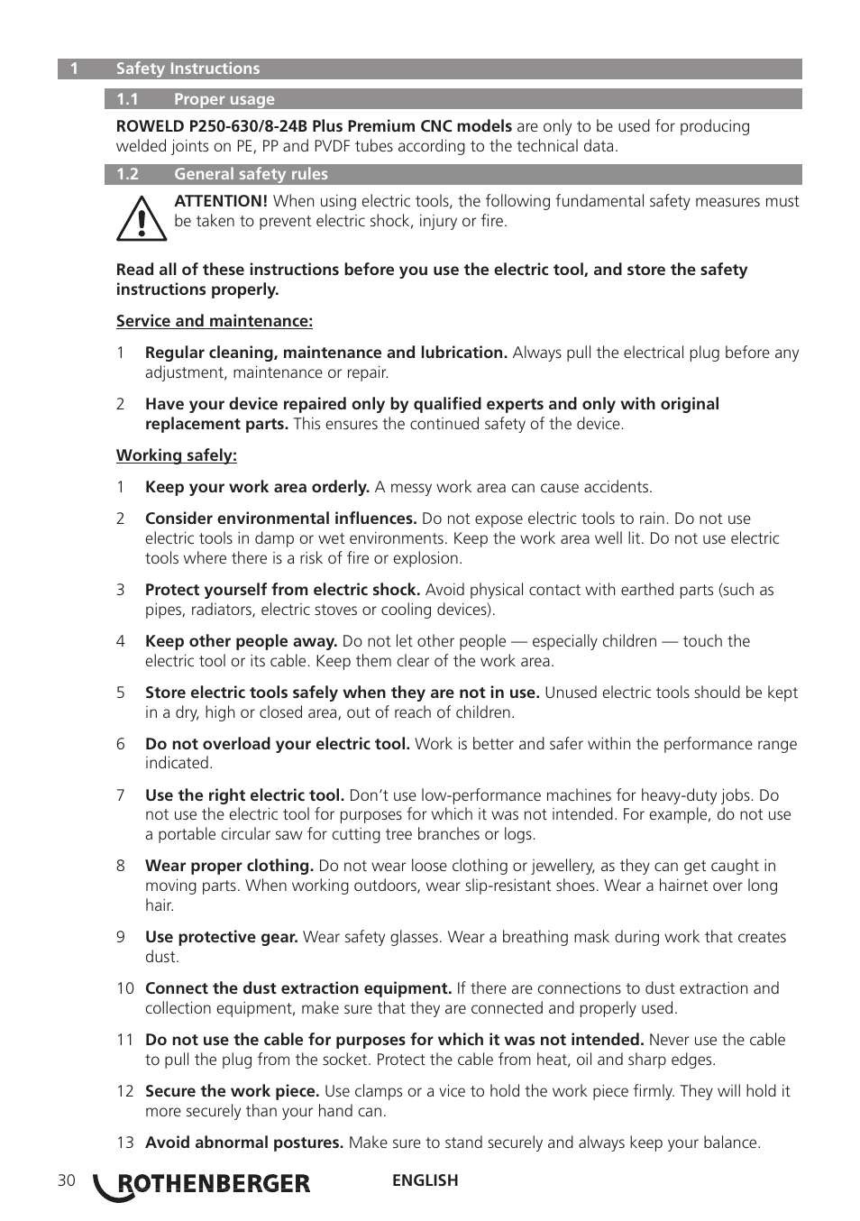 ROTHENBERGER ROWELD P250-630 B Plus Premium CNC User Manual | Page 32 / 456